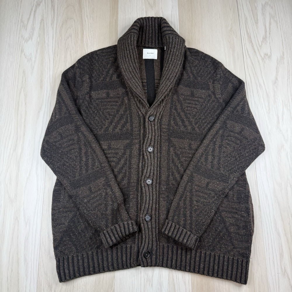 Billy Reid Shawl Collar Eastlake Cardigan Sweater Wool Knit Made In Italy Mens L